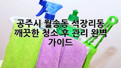 공주시 월송동, 석장리동 깨끗한 청소 후 관리 완벽 가이드! ✨